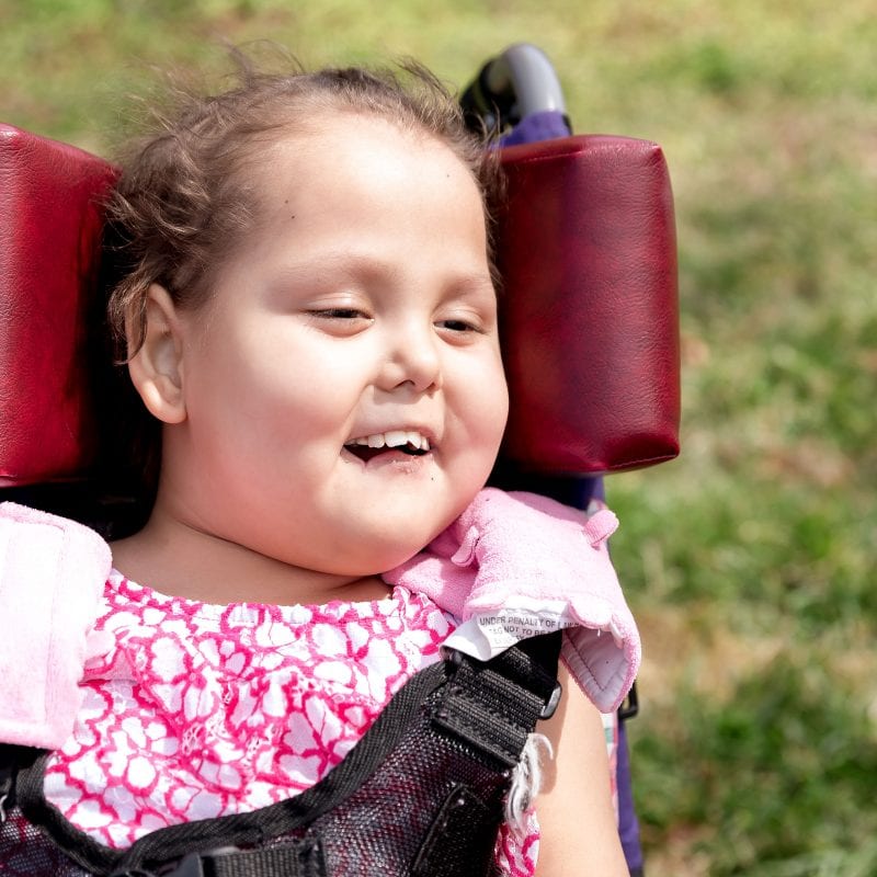 little girl in wheelchair
